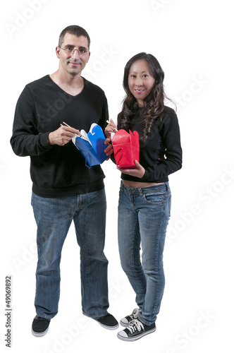 Photo: Woman and Man Eating Woman and Man Eating