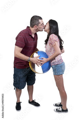 Photo: Couple with Beach Ball Couple with Beach Ball