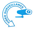 video surveillance sur symbole validé bleu