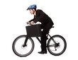 Businessman riding a bicycle