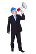 Male Architect Shouting In Megaphone