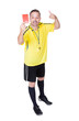 Soccer Referee Showing Red Card
