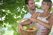 Pair with fruit basket