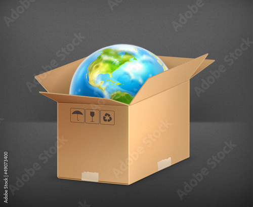 Vector: World in box World in box