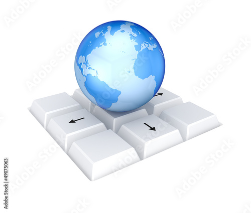 Illustration: Earth on a keyboard. Earth on a keyboard.