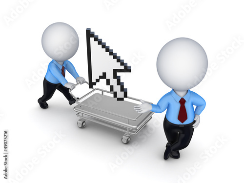 Illustration: Cursor on a handcart. Cursor on a handcart.