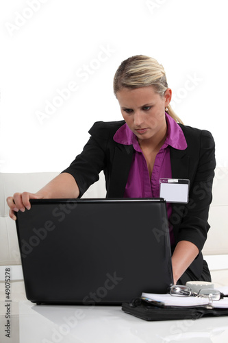 Photo: Woman at a conference Woman at a conference