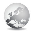Vektor: Europe Globe Grey Europe Globe Grey