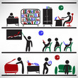 Vektor: Styled to work infographic office building Styled to work infographic office building
