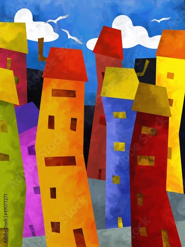 Illustration: palazzine colorate palazzine colorate