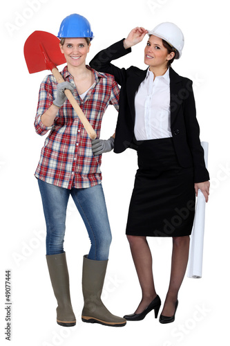 Photo: duo of women in men's jobs duo of women in men's jobs