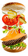 Hamburger - flying ingredients of hamburger