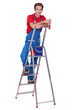 Decorator with steps and red paint