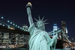 Brooklyn Bridge and The Statue of Liberty at Night