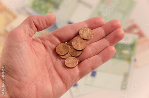 Photo: Hand mit Kleingeld Hand mit Kleingeld