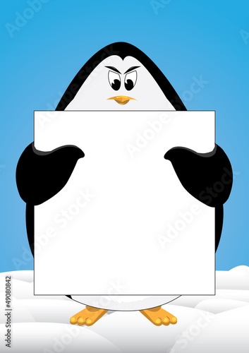 Vector: penguin and signboard penguin and signboard