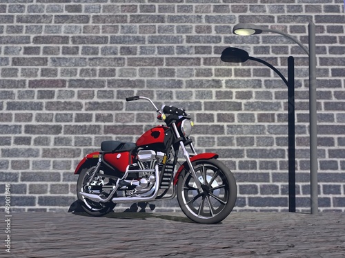 Illustration: motorbike red motorbike red
