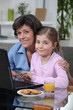 Young girl spending time with grandma