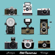 Set Of Vintage Retro Cameras