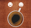 cup of coffee showing smiling face