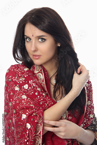 Photo: Young beautiful woman in sari Young beautiful woman in sari