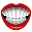 Big Teeth Smile Dental Care-Sorriso Cura dei Denti-Vector
