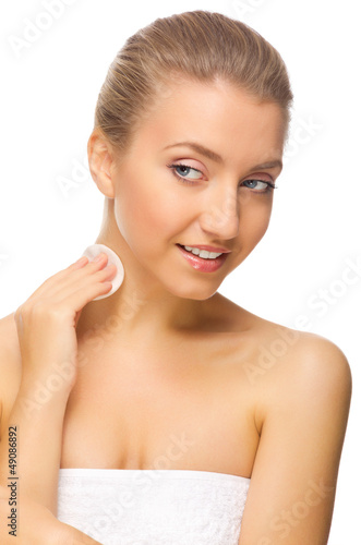 Photo: Young healthy girl with wadded disk Young healthy girl with wadded disk