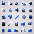 social media navy blue stickers