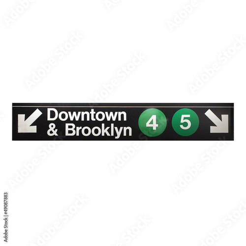 Photo: New York city subway sign in midtown Manhattan New York city subway sign in midtown Manhattan