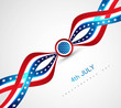 4th July badge ribbon of American independence day
