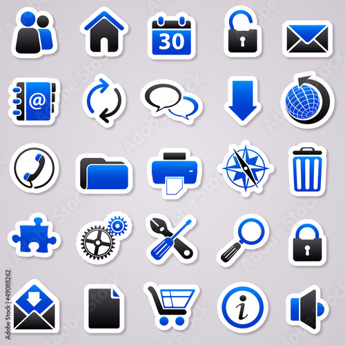 Vector: web navy blue stickers web navy blue stickers