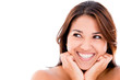 Happy thoughtful woman