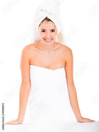Photo: Spa woman in a towel Spa woman in a towel