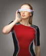 woman with futuristic glasses