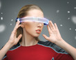 woman with futuristic glasses