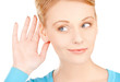 happy woman listening gossip