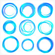 Design elements in blue colors icons. Set 2