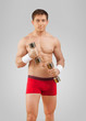 a beautyful sports man training