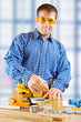 A worker. Fokus on hands