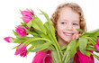 kind mit blumen