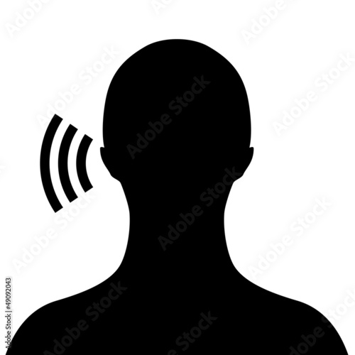 Vector: Listening man silhouette Listening man silhouette