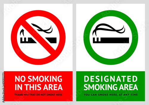 Vector: No smoking and Smoking area labels - Set 2 No smoking and Smoking area labels - Set 2