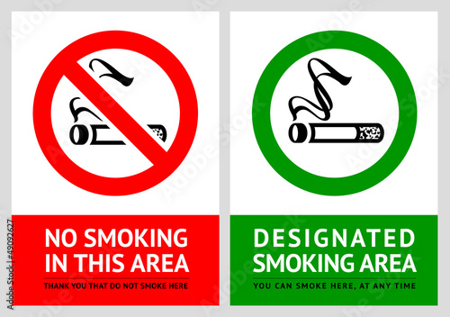 Vector: No smoking and Smoking area labels - Set 3 No smoking and Smoking area labels - Set 3