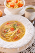 Noodle soup with beef broth