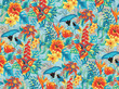 Seamless tropical pattern with birds.