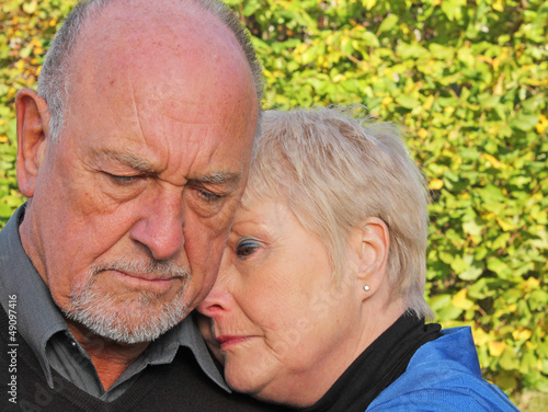 Photo: Elderly lady grieving Elderly lady grieving