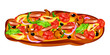 Traditional delicious Italian vegetable pizza with fungi