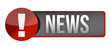 News icon, button, red glossy