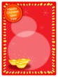 Three Gold Ingot on Chinese New Year Background