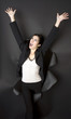 Business Woman Breaks Through Black Barrier